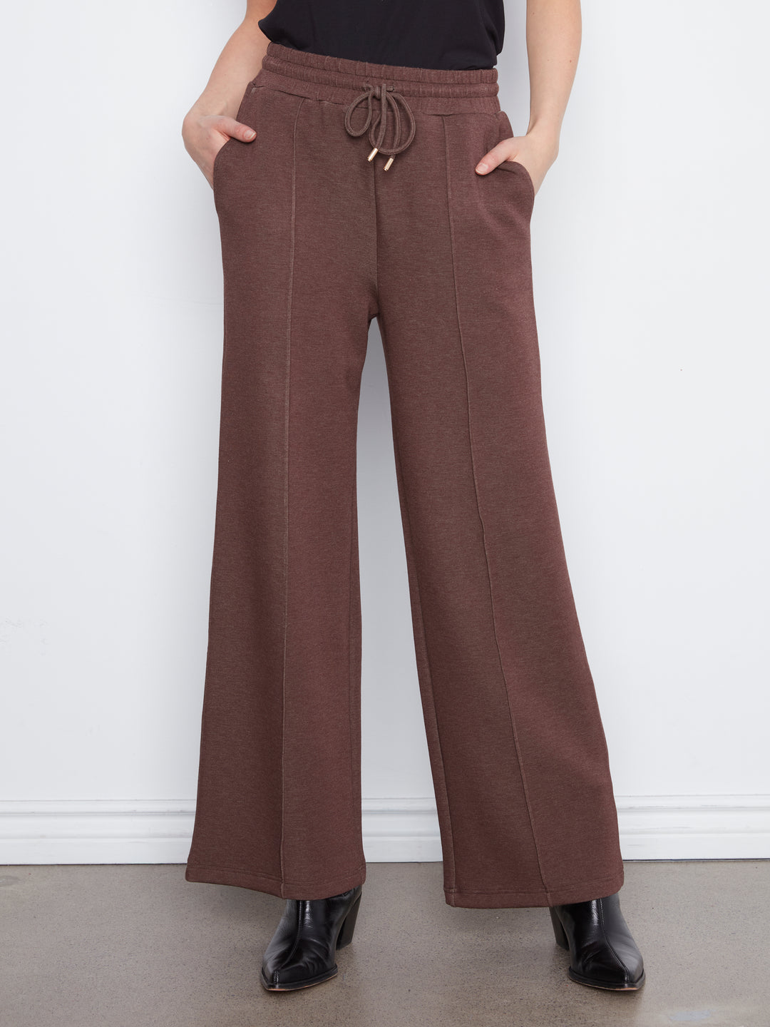 Wide Leg Pin Tuck Pants With Elasticated Waist