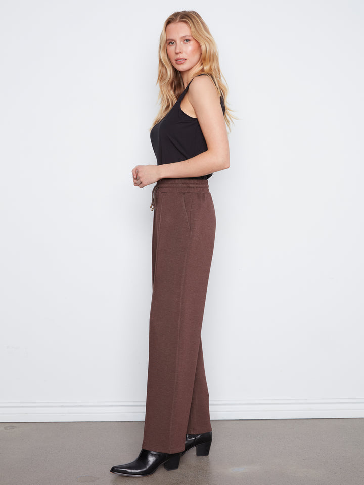 Wide Leg Pin Tuck Pants With Elasticated Waist