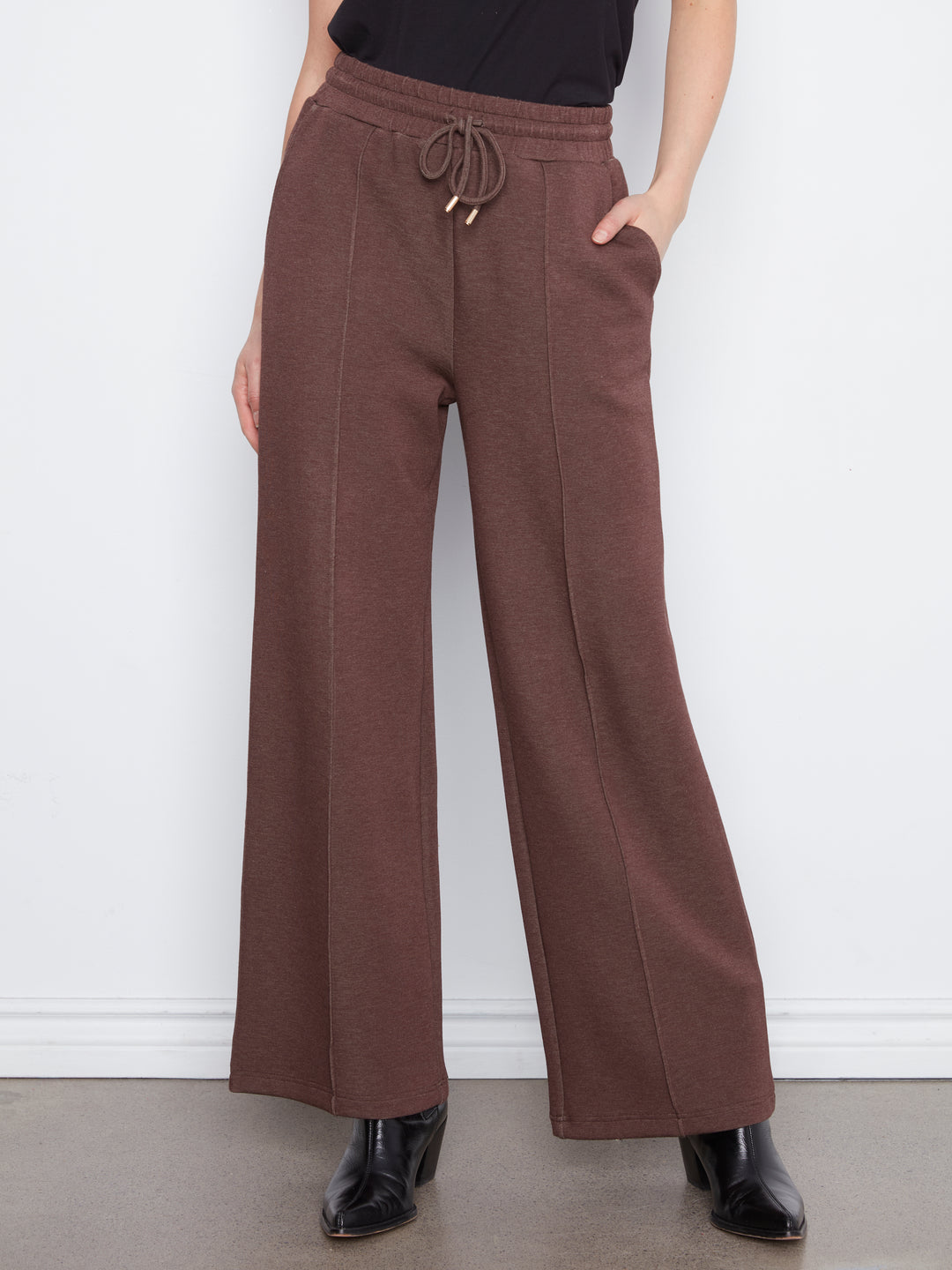 Wide Leg Pin Tuck Pants With Elasticated Waist
