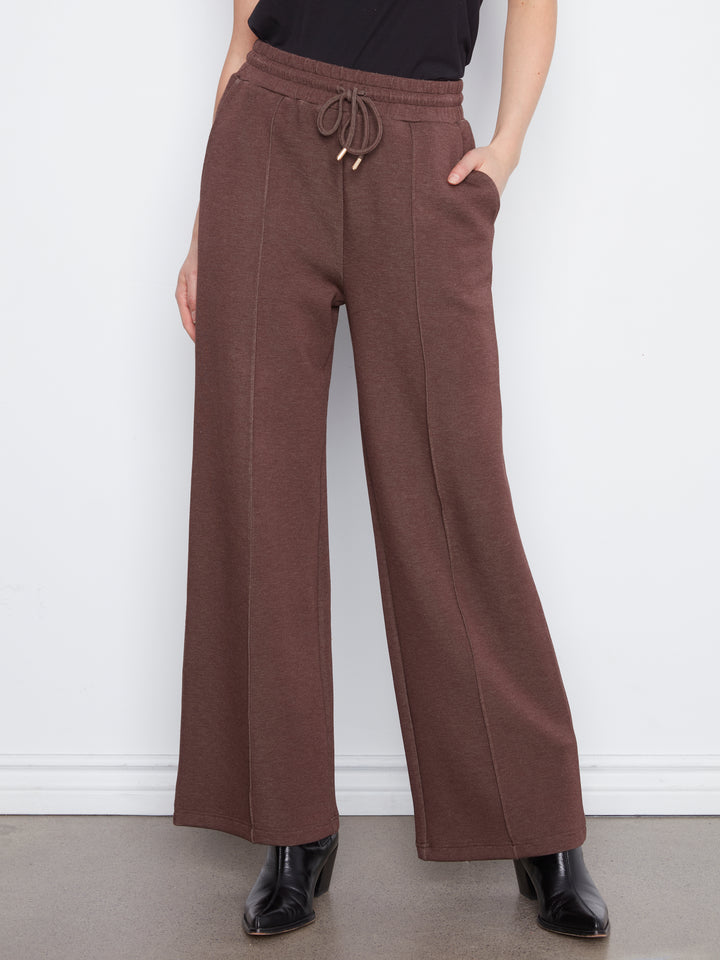 Wide Leg Pin Tuck Pants With Elasticated Waist
