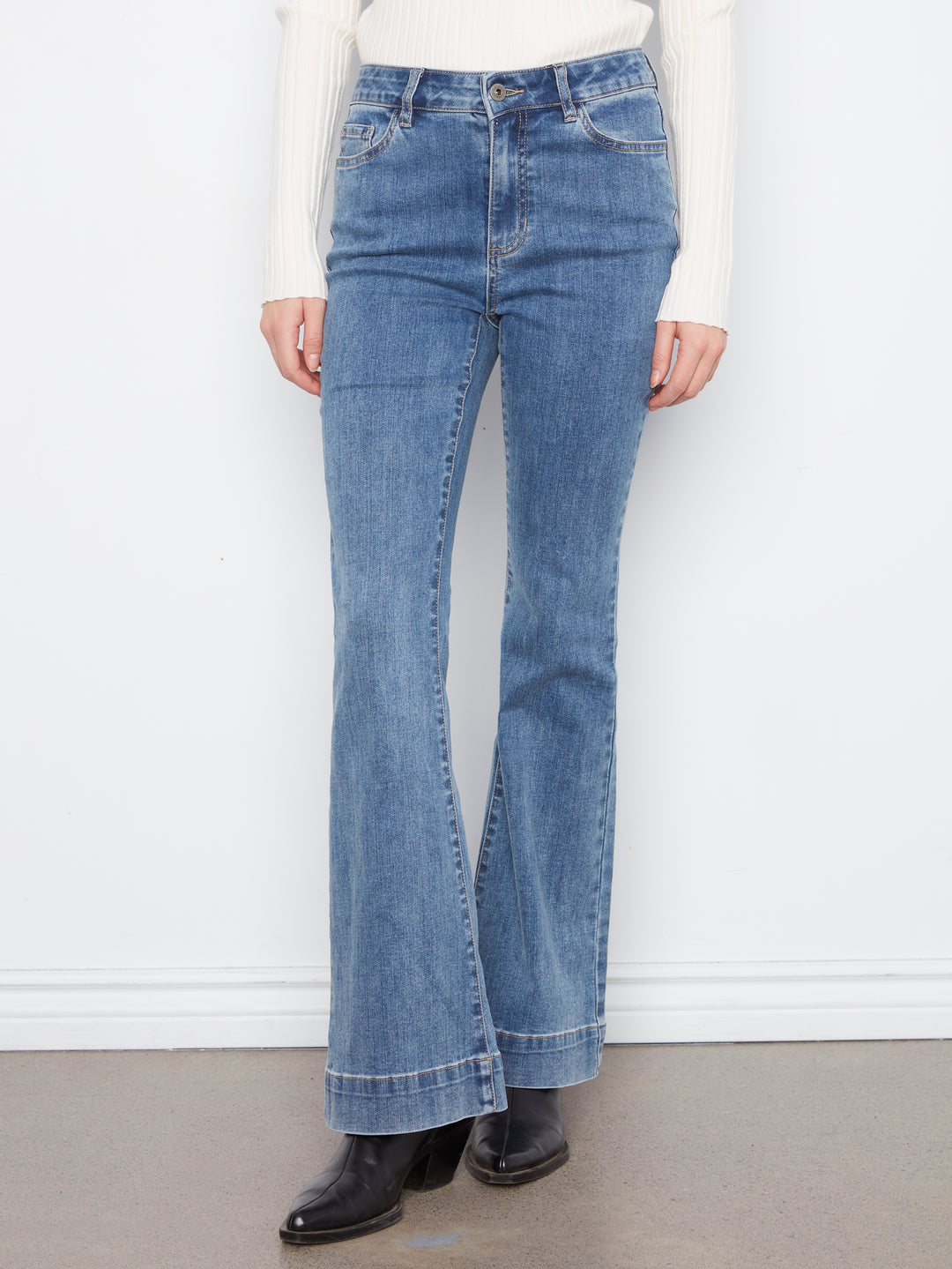Flare Leg Stretch Denim Pants