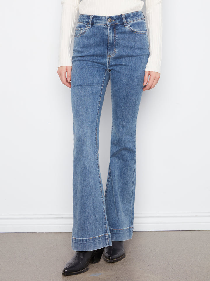 Flare Leg Stretch Denim Pants