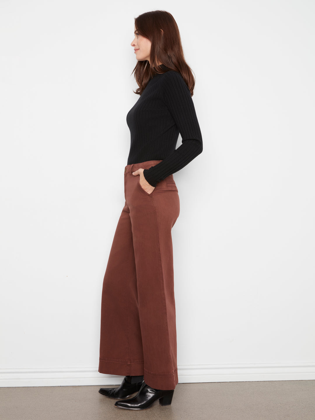 Smooth Twill Wide Leg Pants
