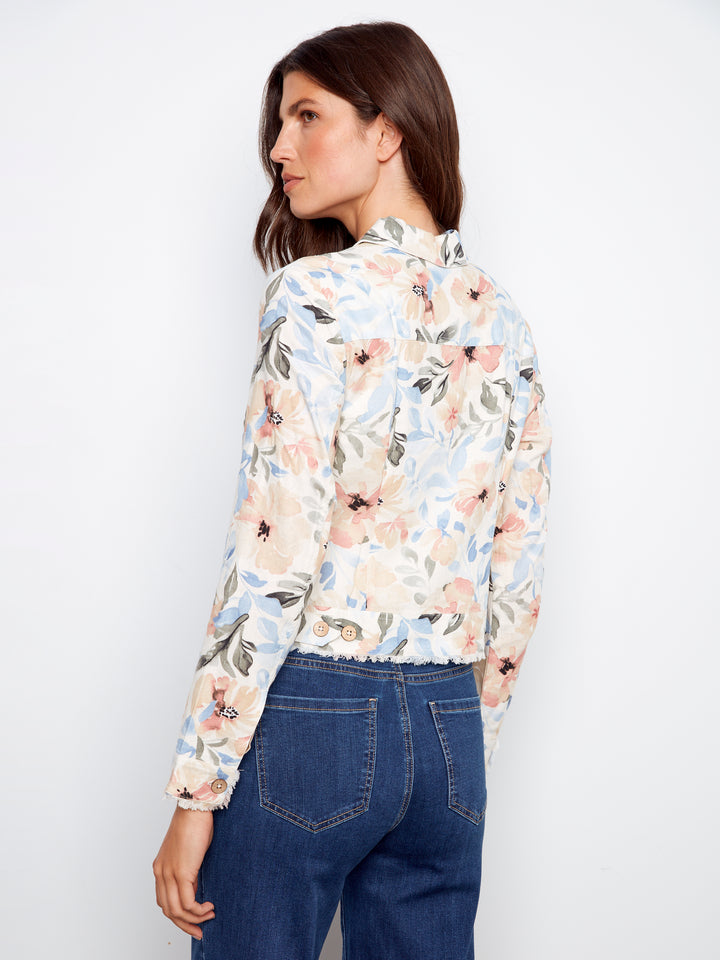 Printed Linen Blend Jacket