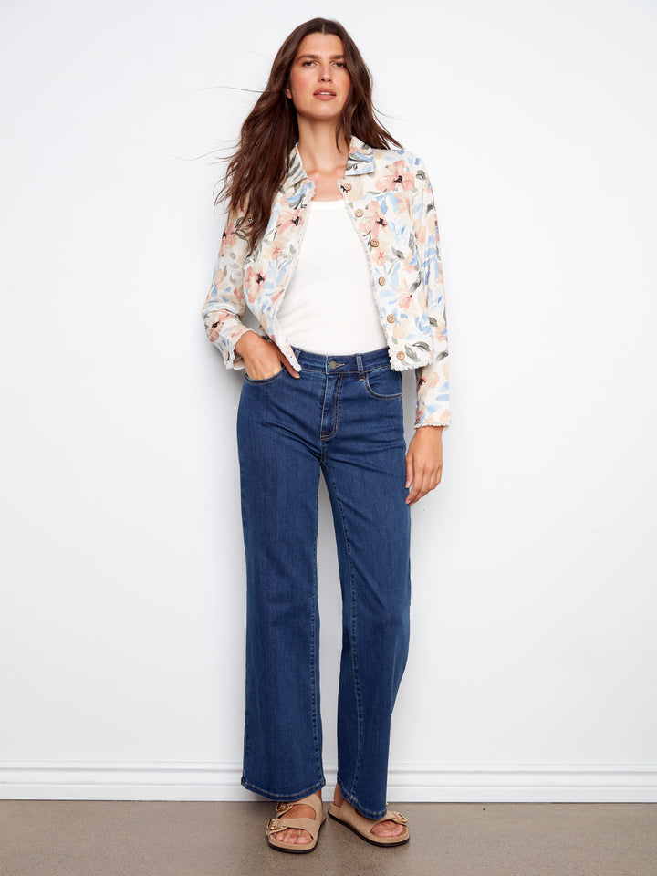 Printed Linen Blend Jacket