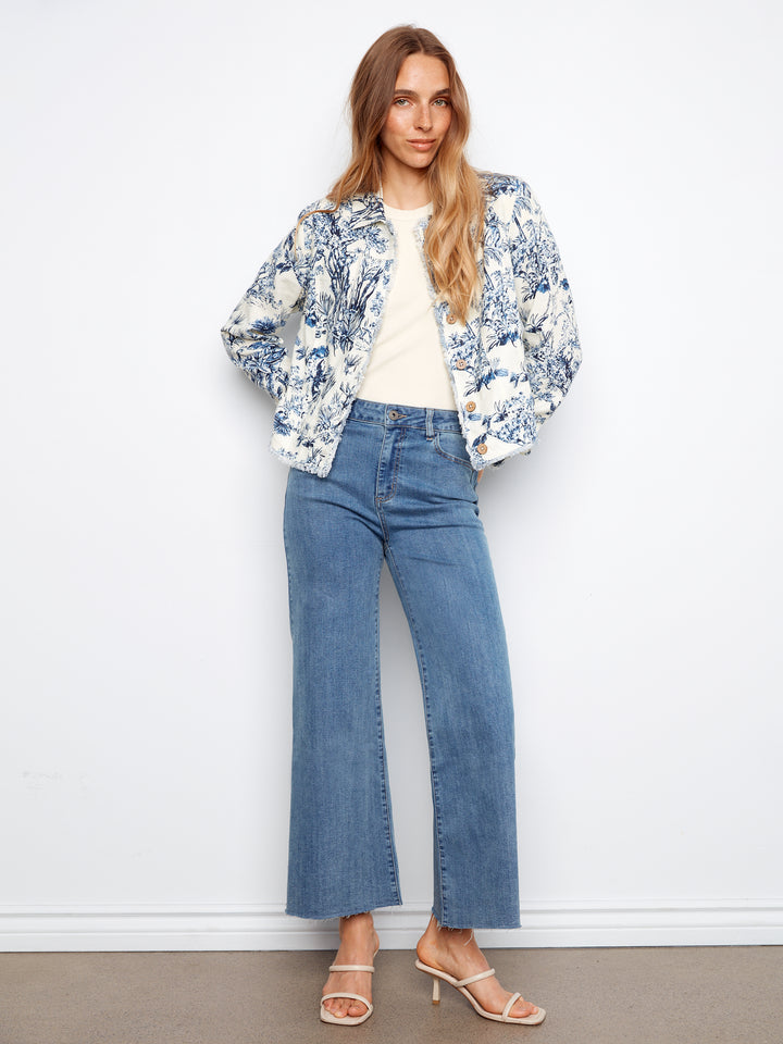 Printed Linen Blend Jacket
