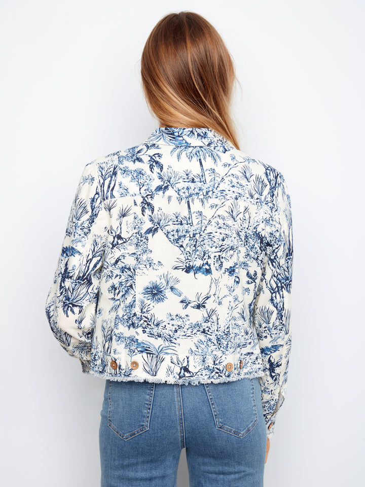 Printed Linen Blend Jacket
