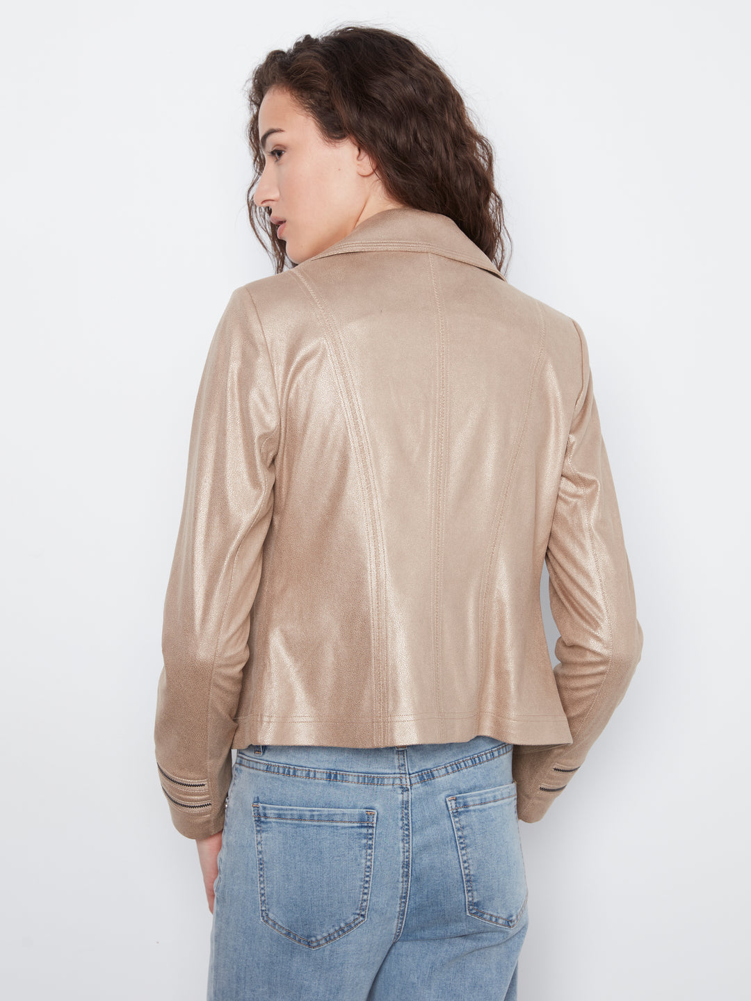 Foil Vintage Faux Leather Jacket