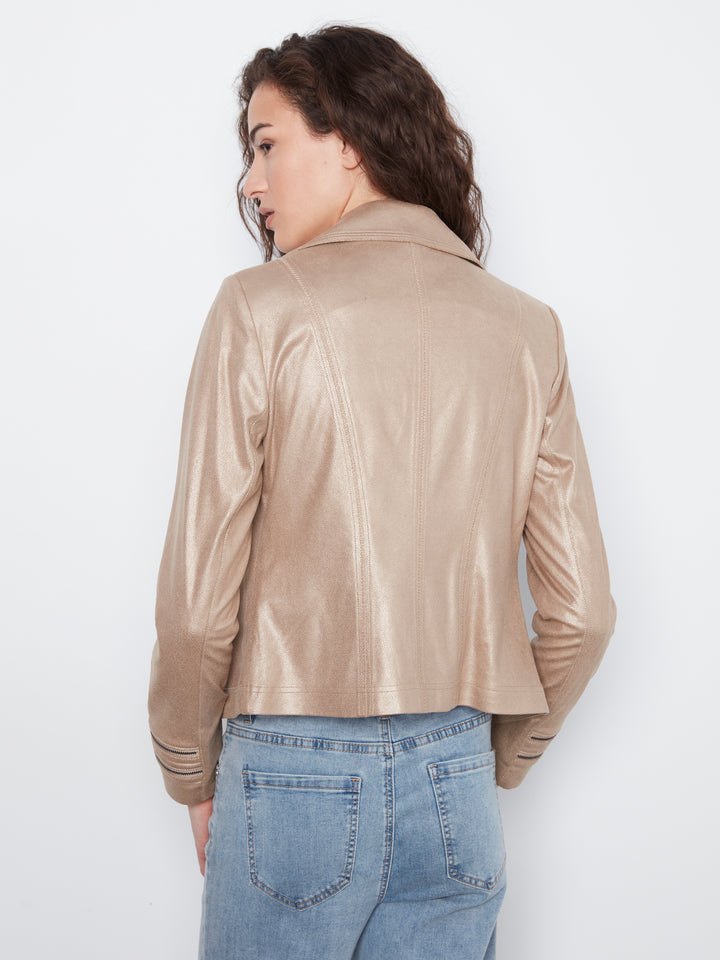 Foil Vintage Faux Leather Jacket