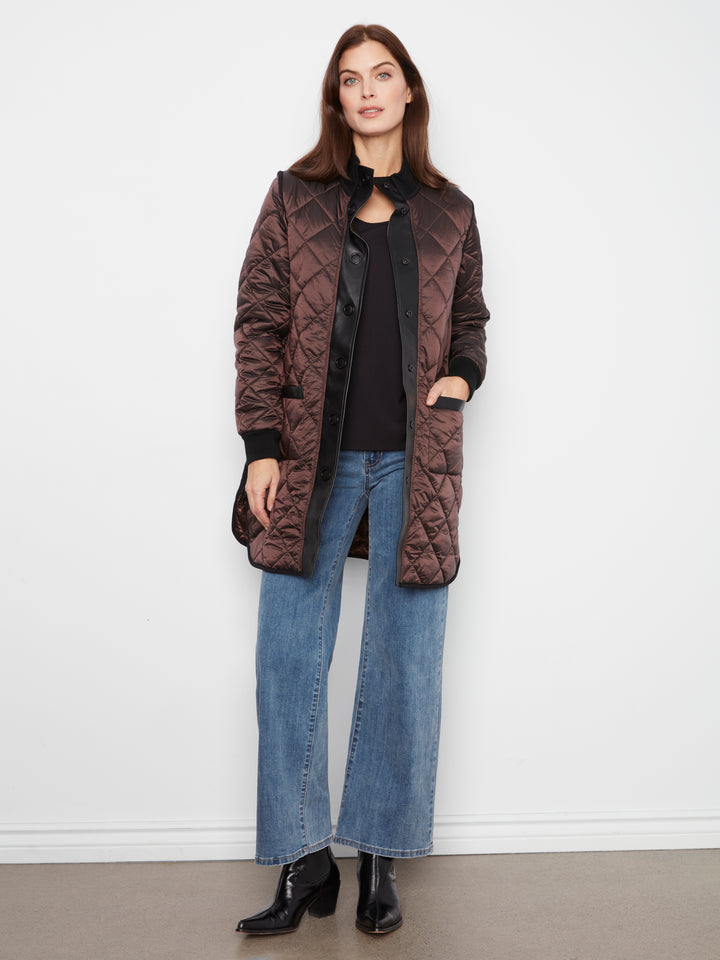 Reversible Solid/Jacquard Quilted Puffer
