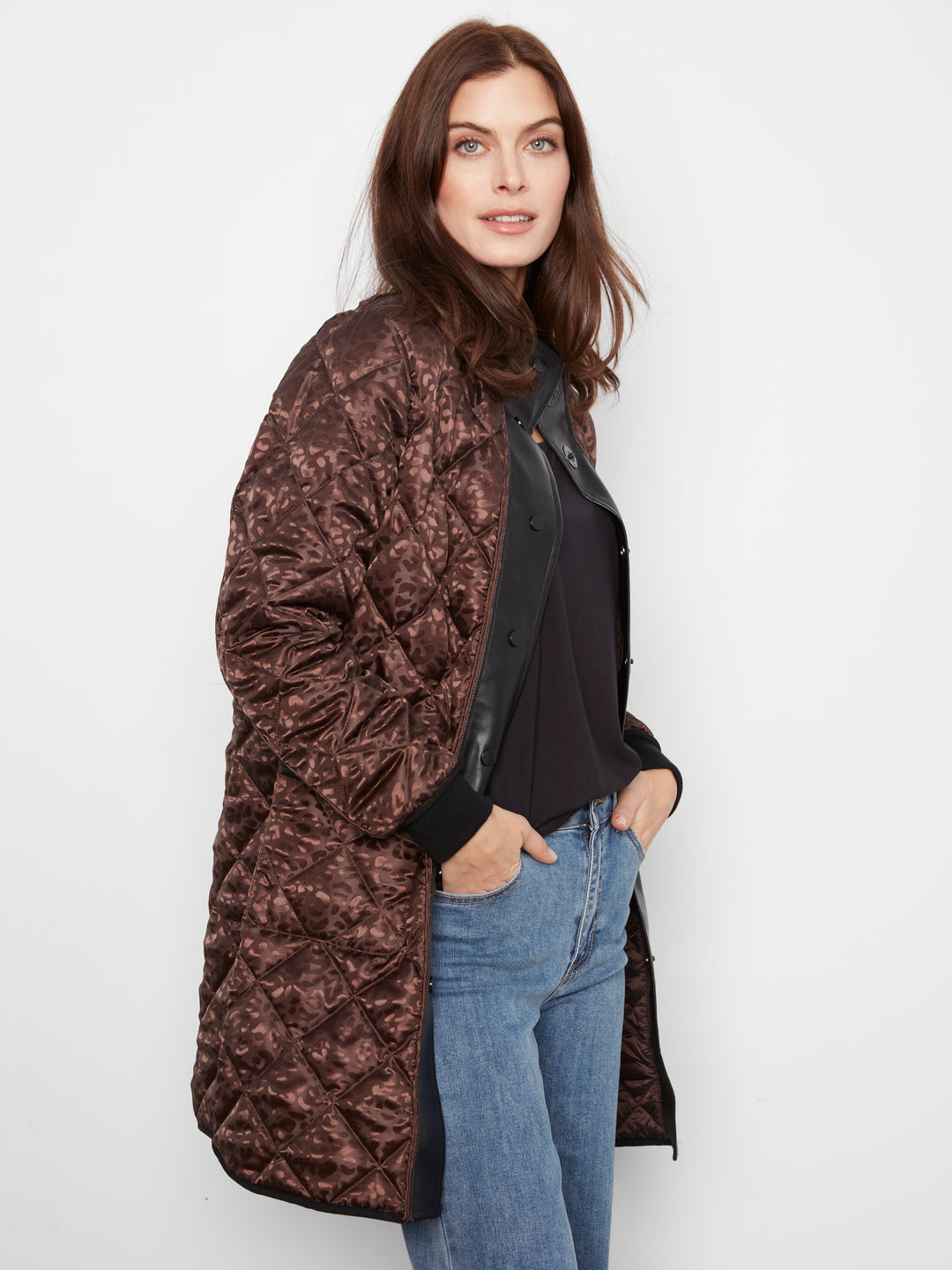 Reversible Solid/Jacquard Quilted Puffer