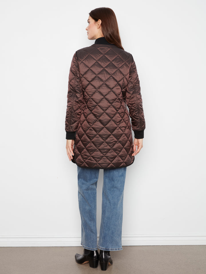 Reversible Solid/Jacquard Quilted Puffer