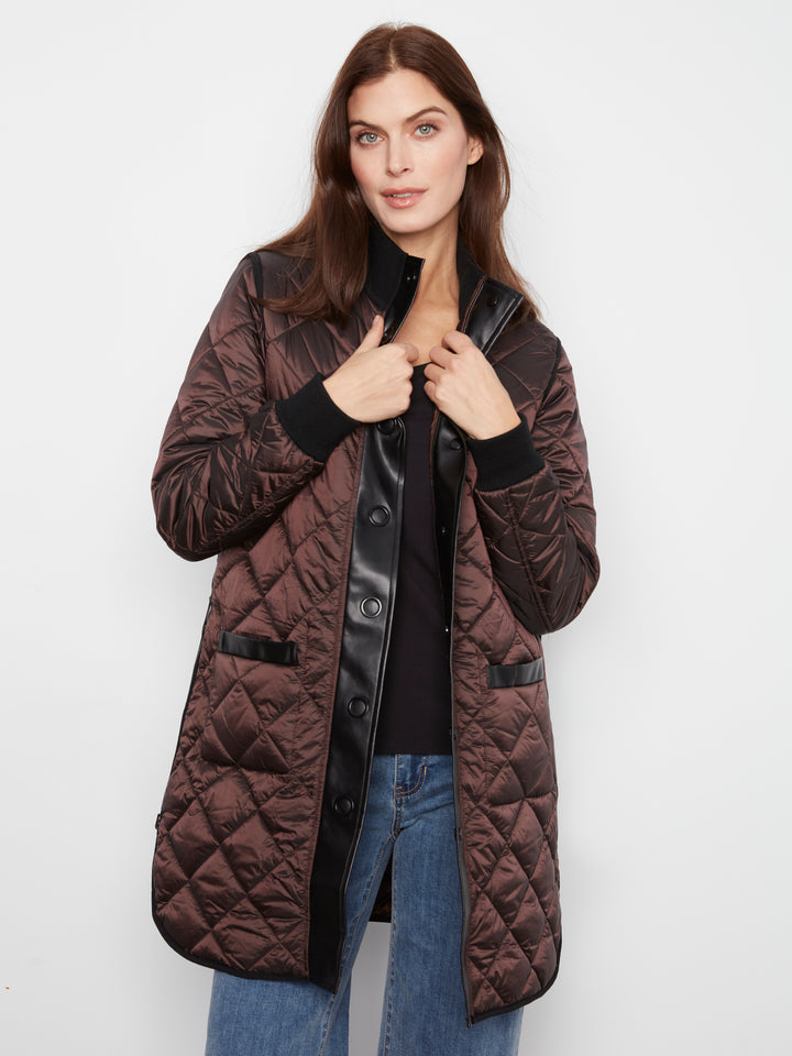 Reversible Solid/Jacquard Quilted Puffer