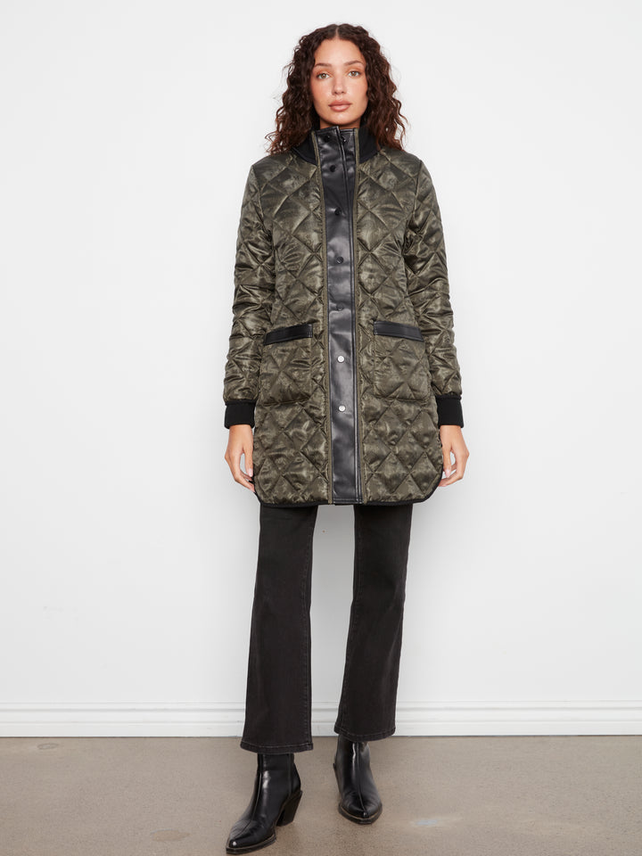 Reversible Solid/Jacquard Quilted Puffer
