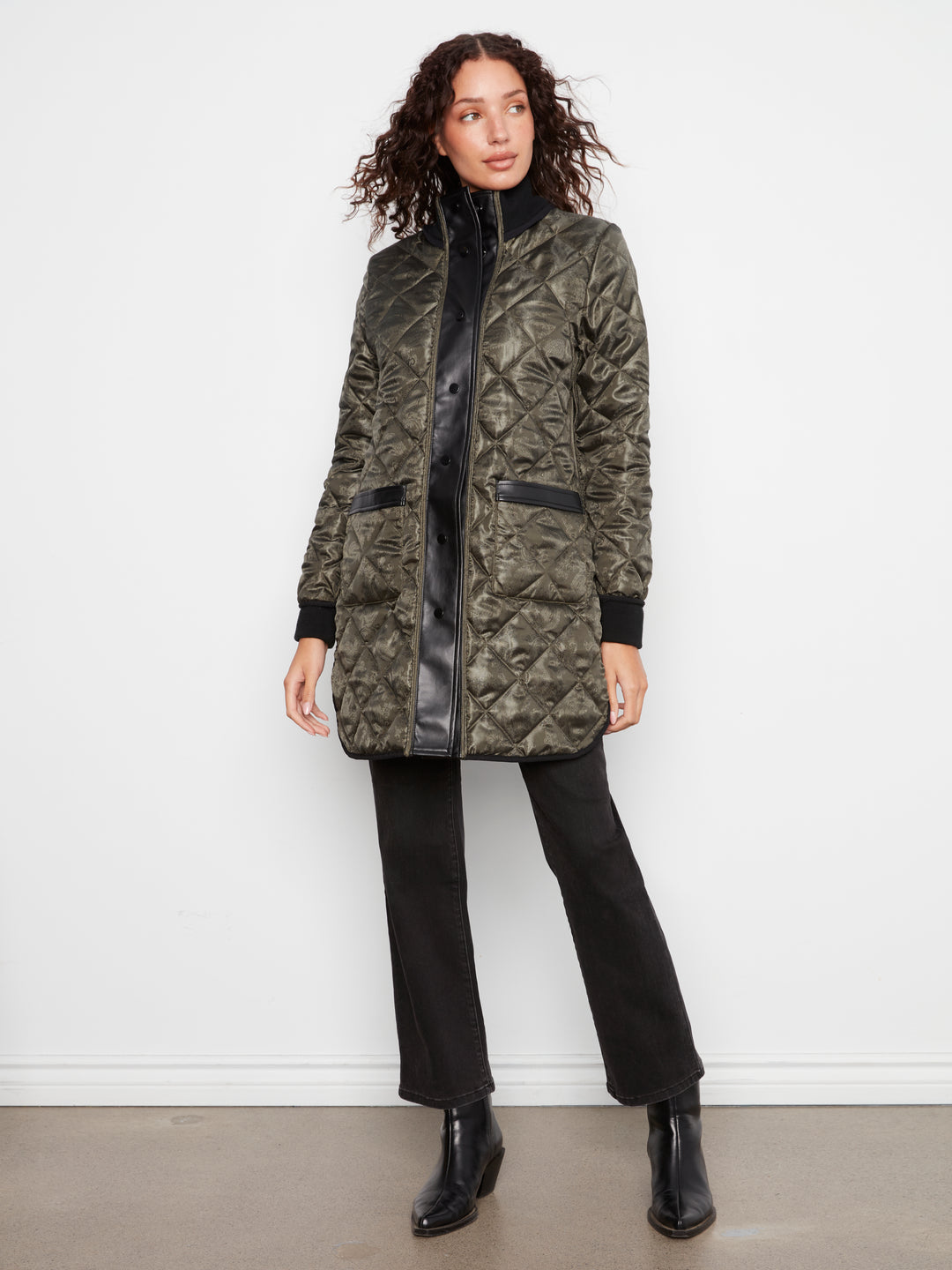 Reversible Solid/Jacquard Quilted Puffer