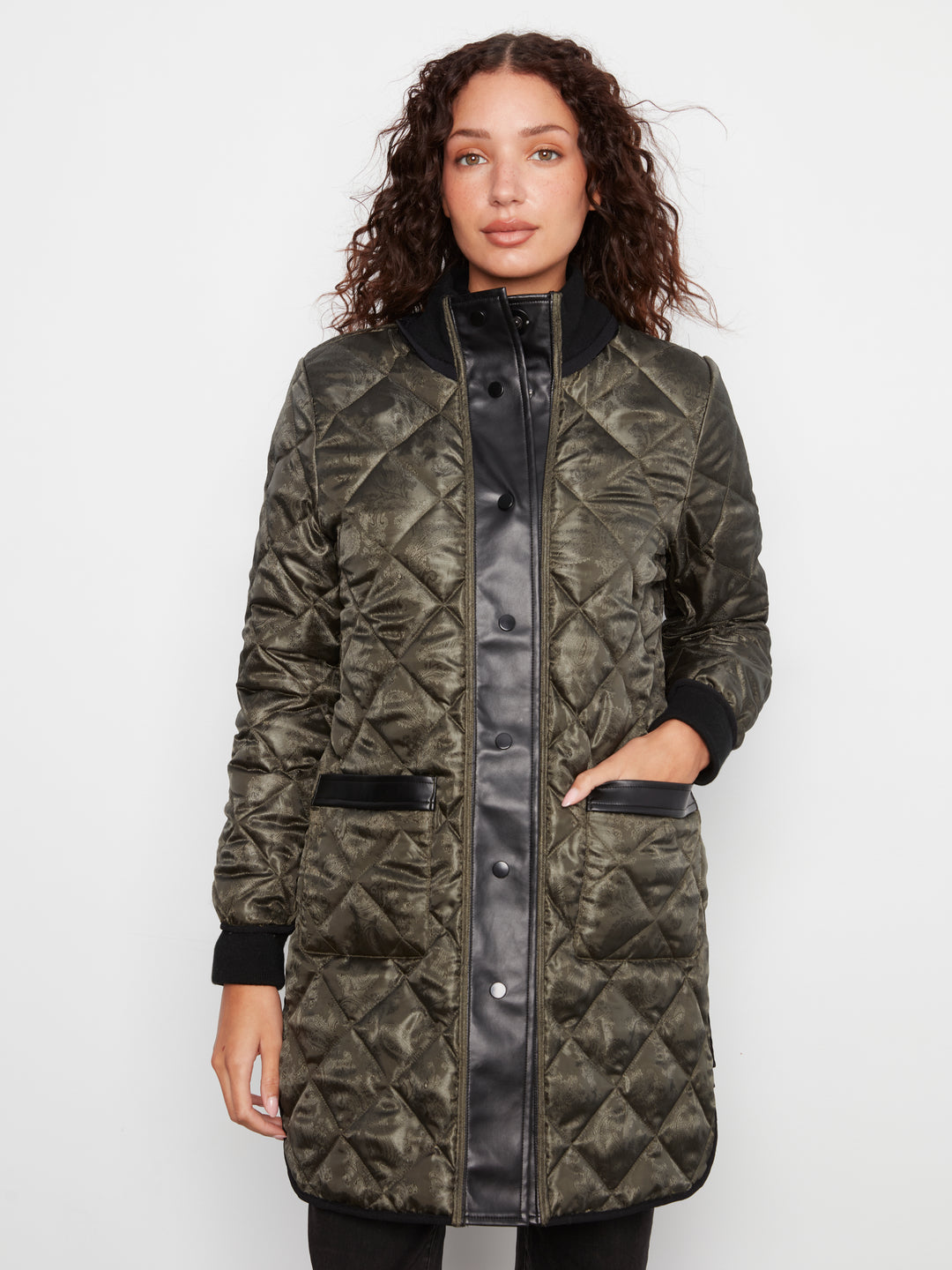Reversible Solid/Jacquard Quilted Puffer
