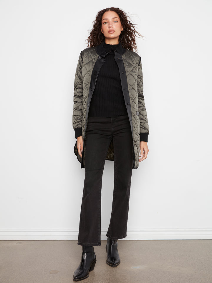 Reversible Solid/Jacquard Quilted Puffer