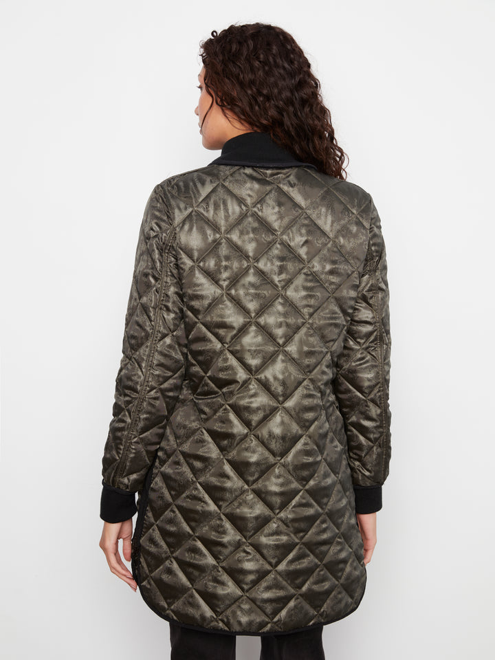 Reversible Solid/Jacquard Quilted Puffer