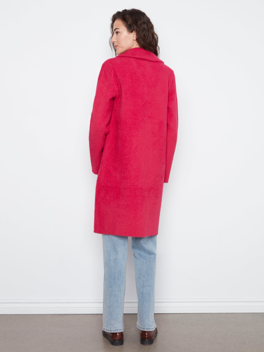 Knit Coatigan With Patch Pockets