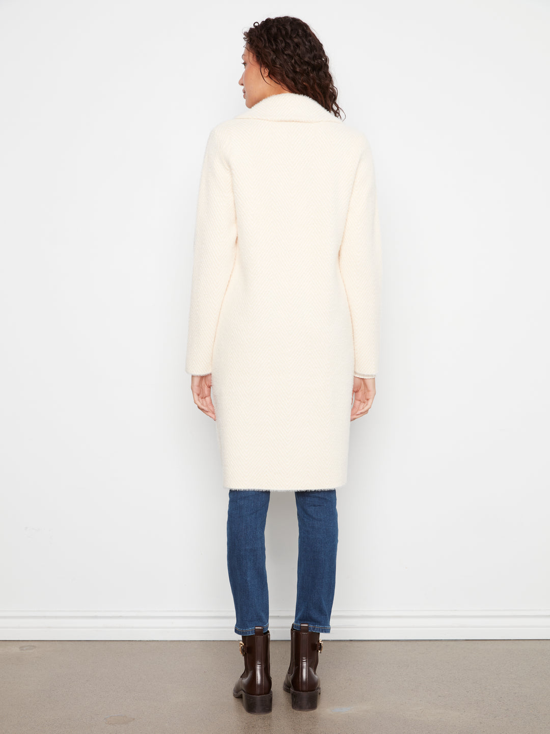 Knit Coatigan With Patch Pockets