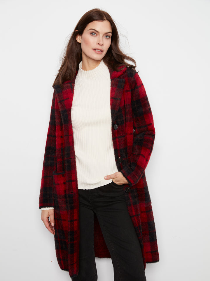 Knit Coatigan With Patch Pockets