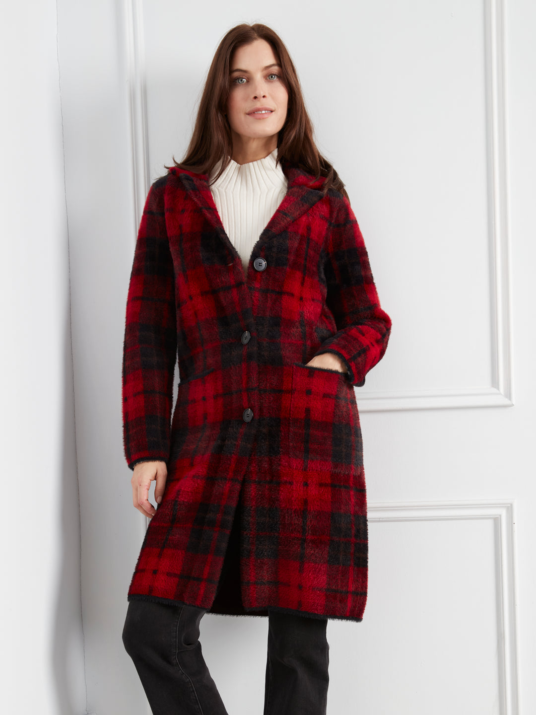 Knit Coatigan With Patch Pockets