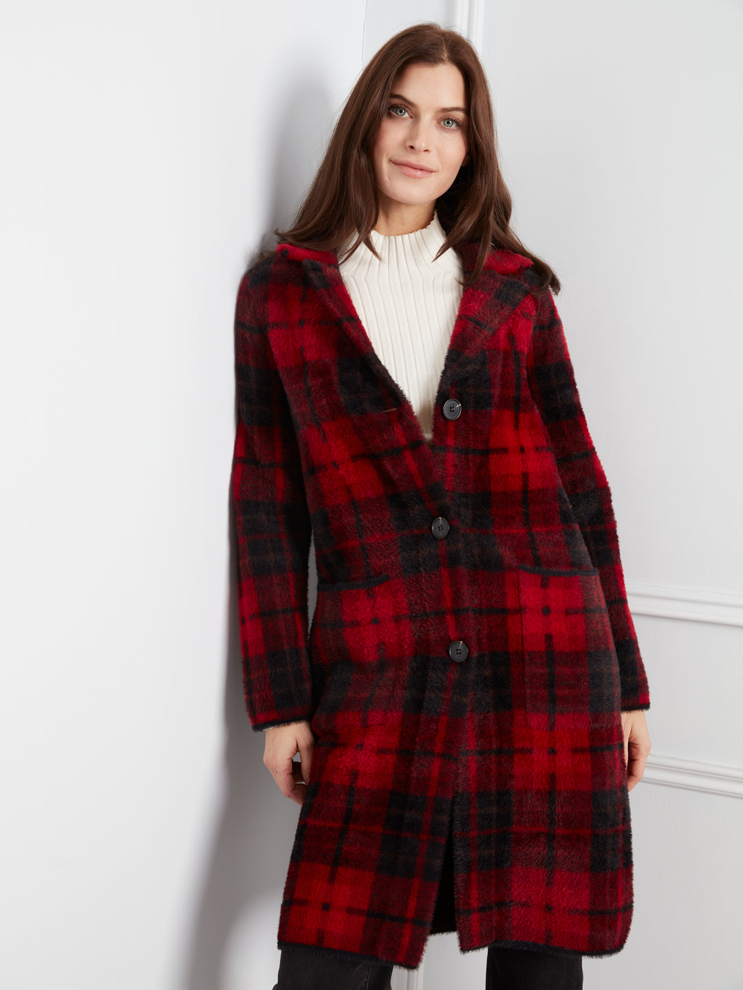 Knit Coatigan With Patch Pockets