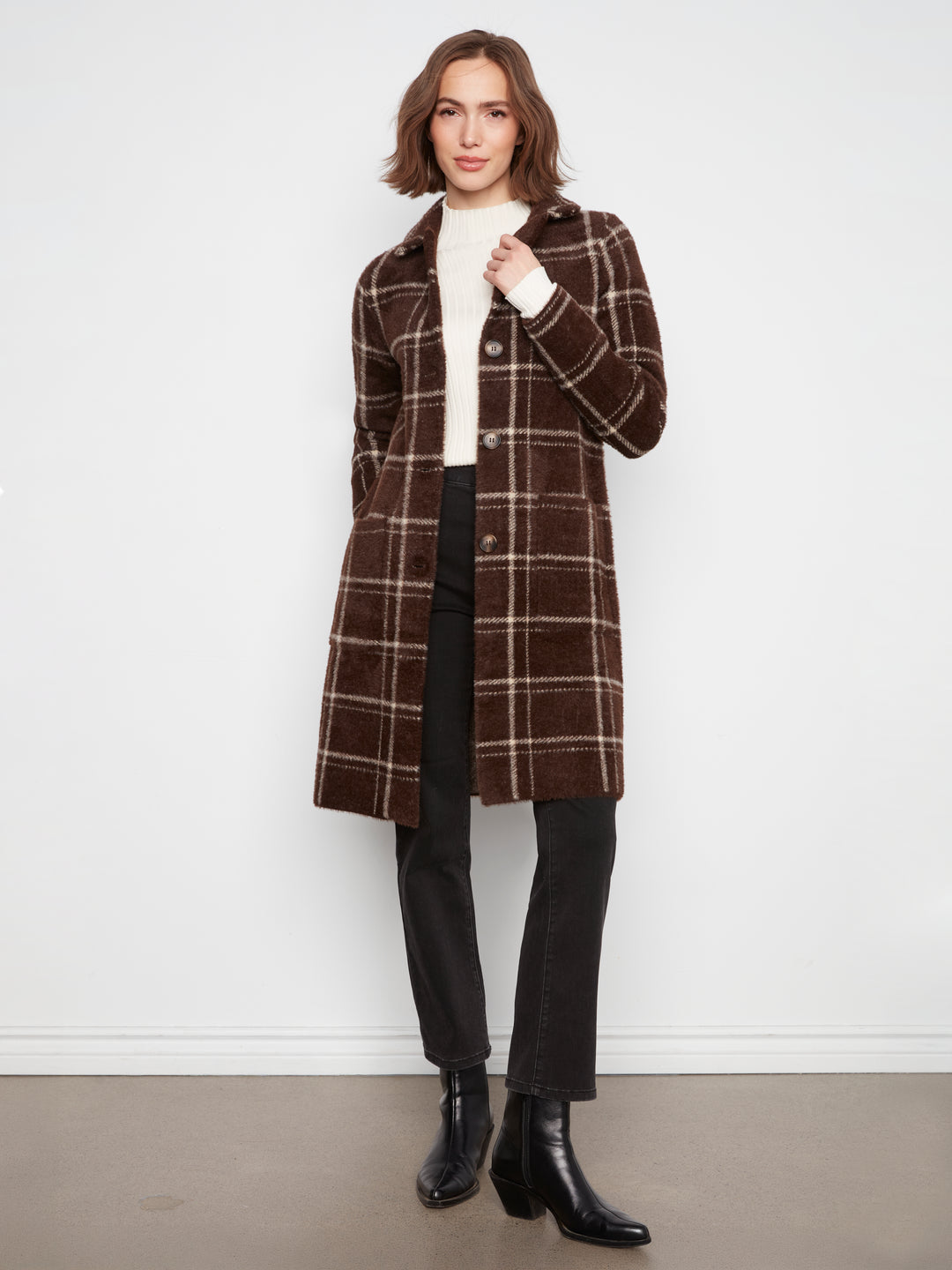 Knit Coatigan With Patch Pockets
