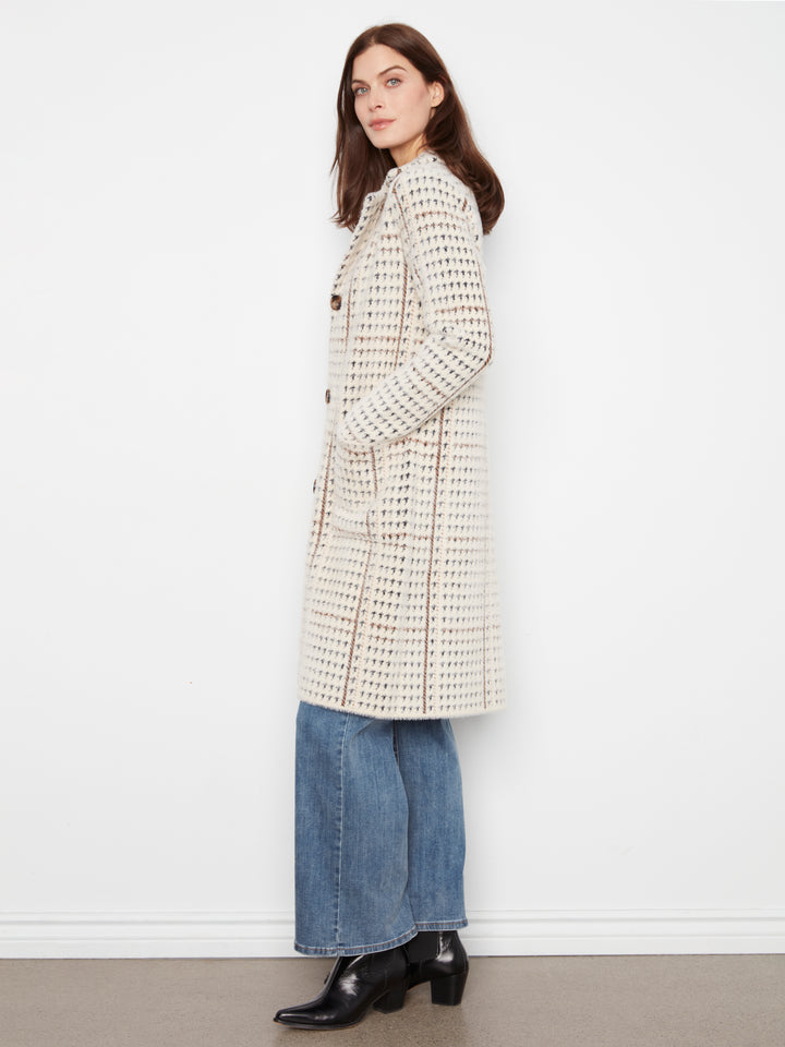 Knit Coatigan With Patch Pockets