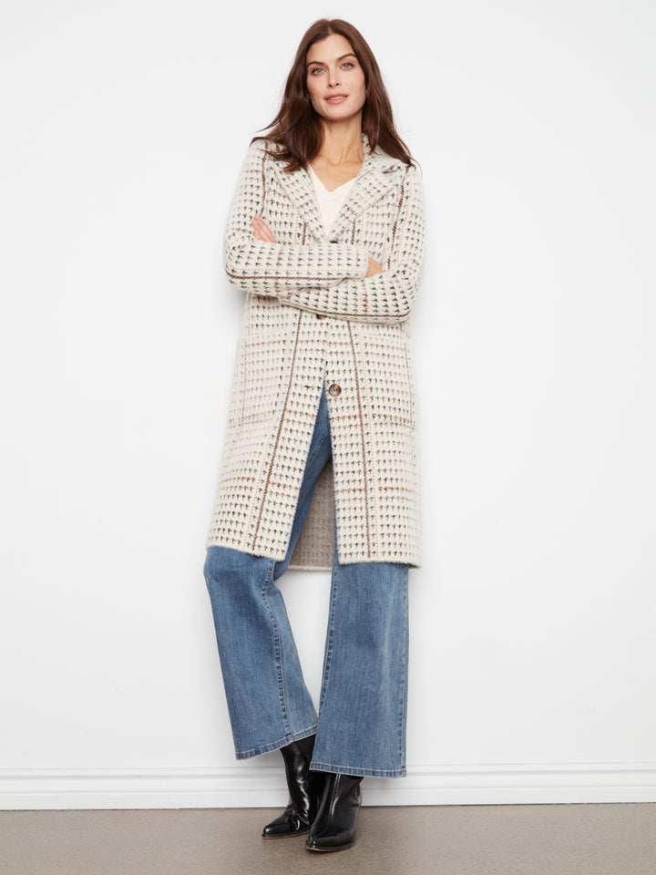 Knit Coatigan With Patch Pockets