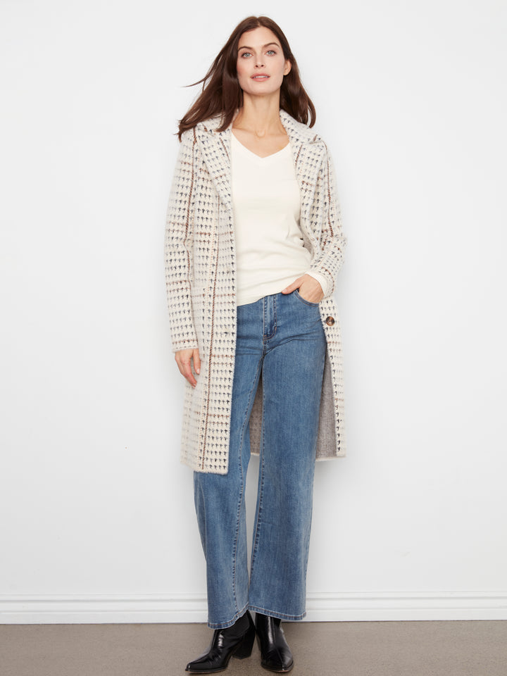 Knit Coatigan With Patch Pockets