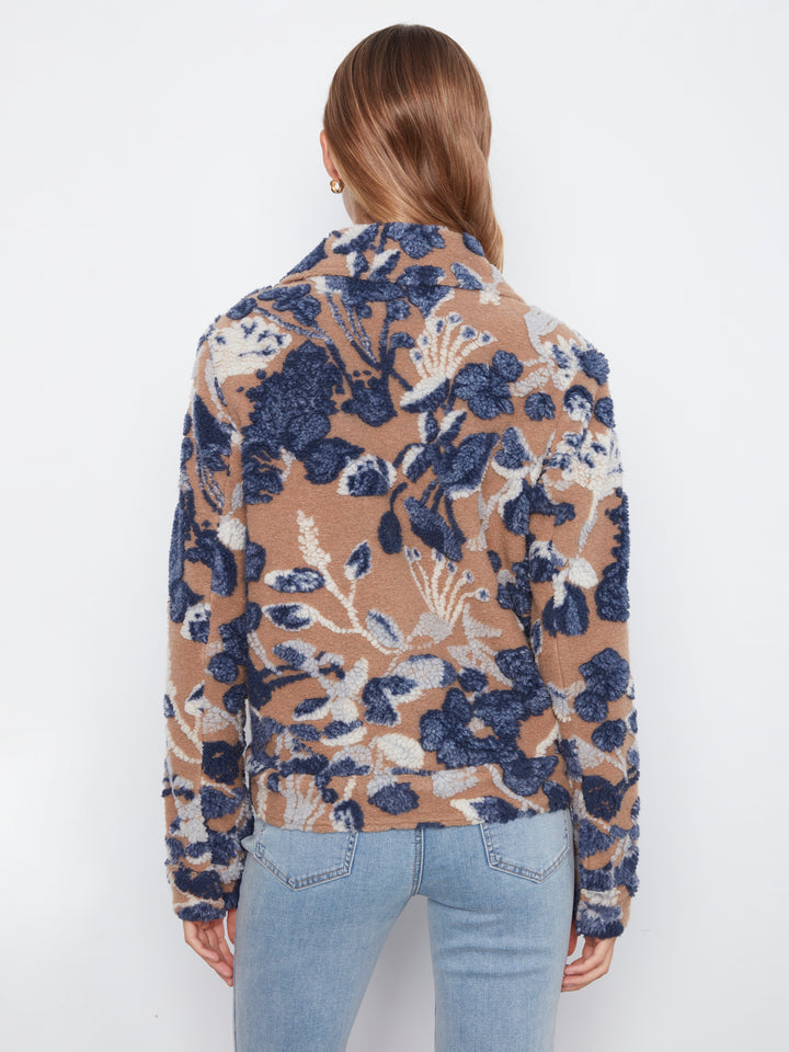 Sherpa Printed Knit Short Coat