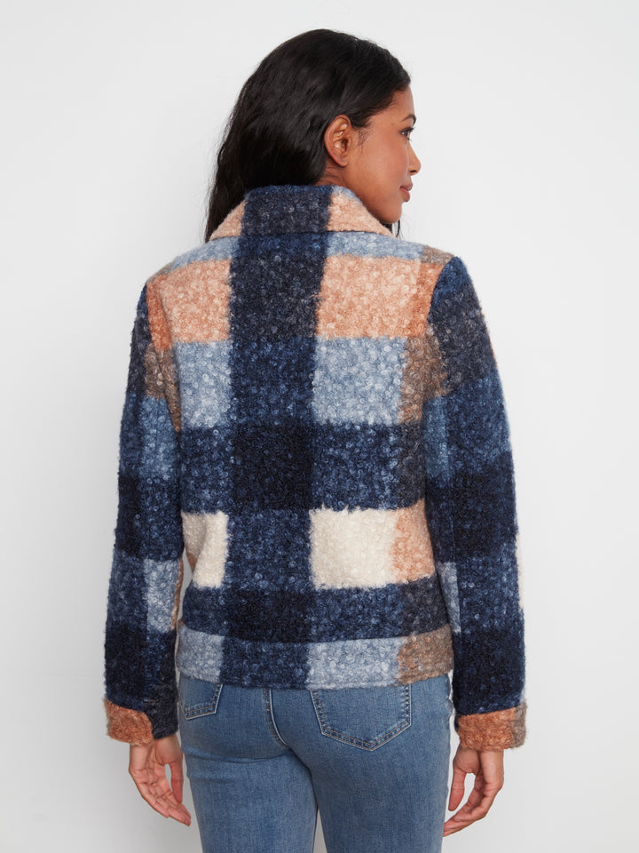 Plaid Boucle Knit Short Coat