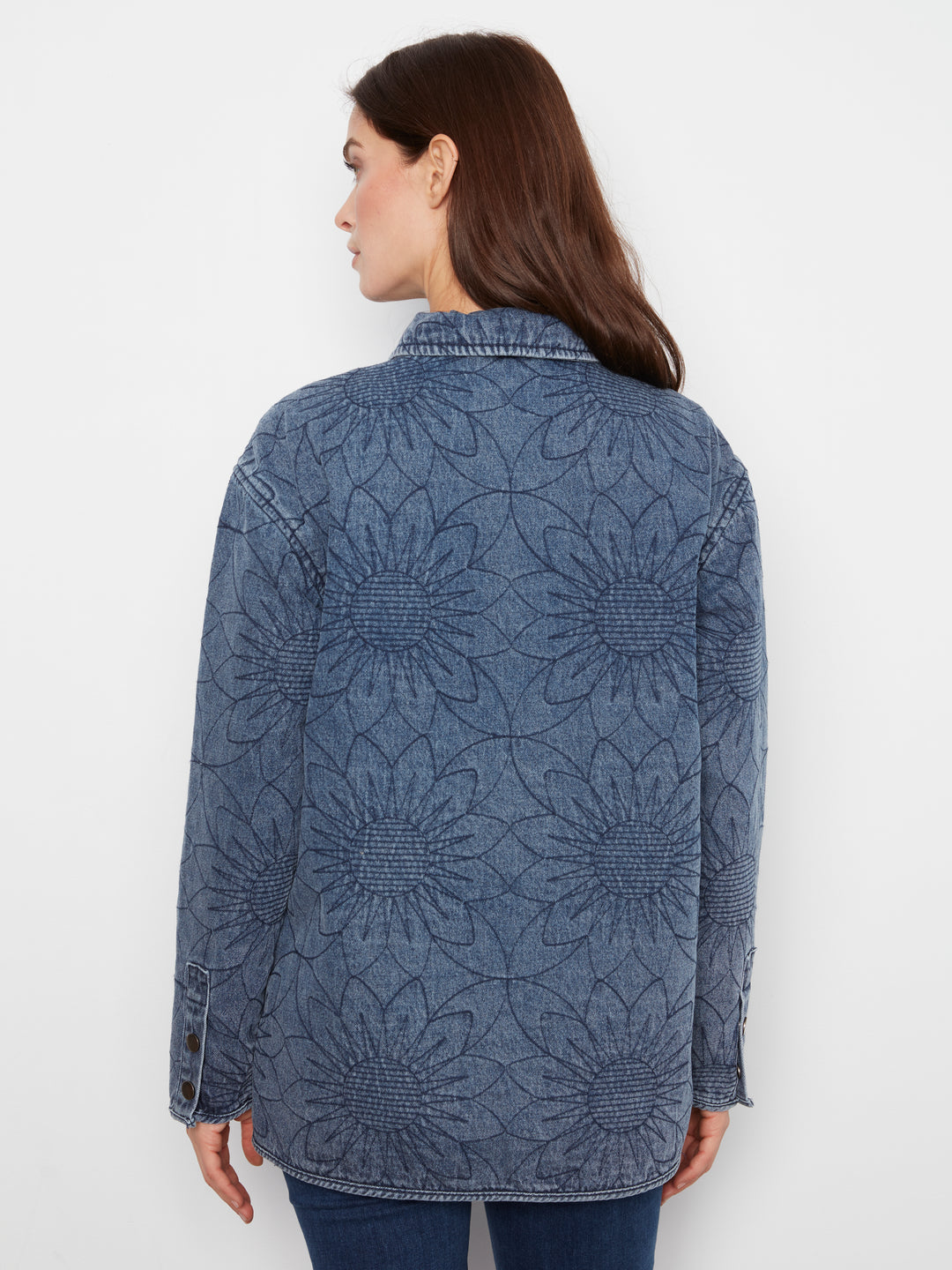 Quilted Denim Jacket With Welt Pockets