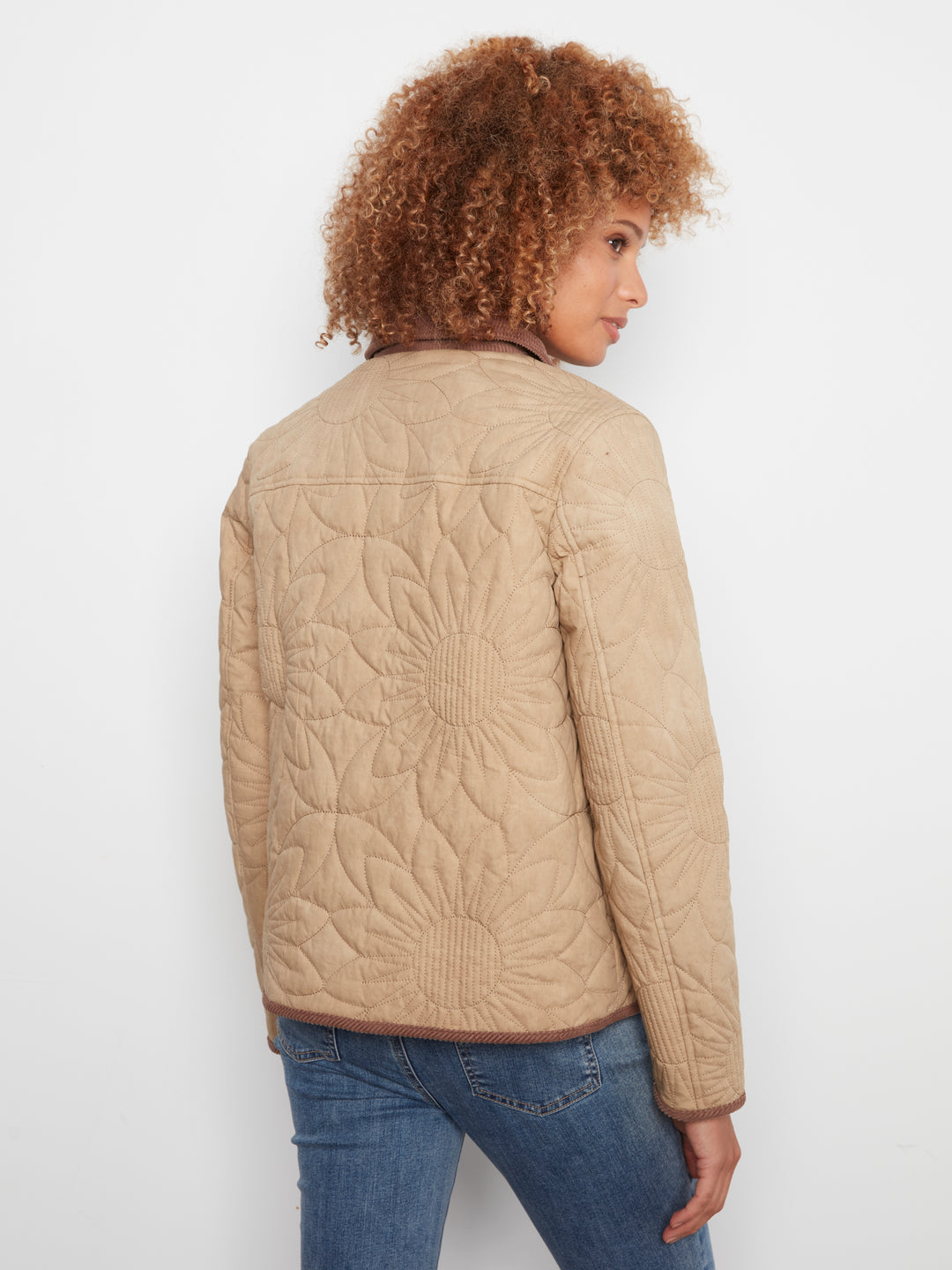 Sunflower quilted jacket with corduroy contrast details