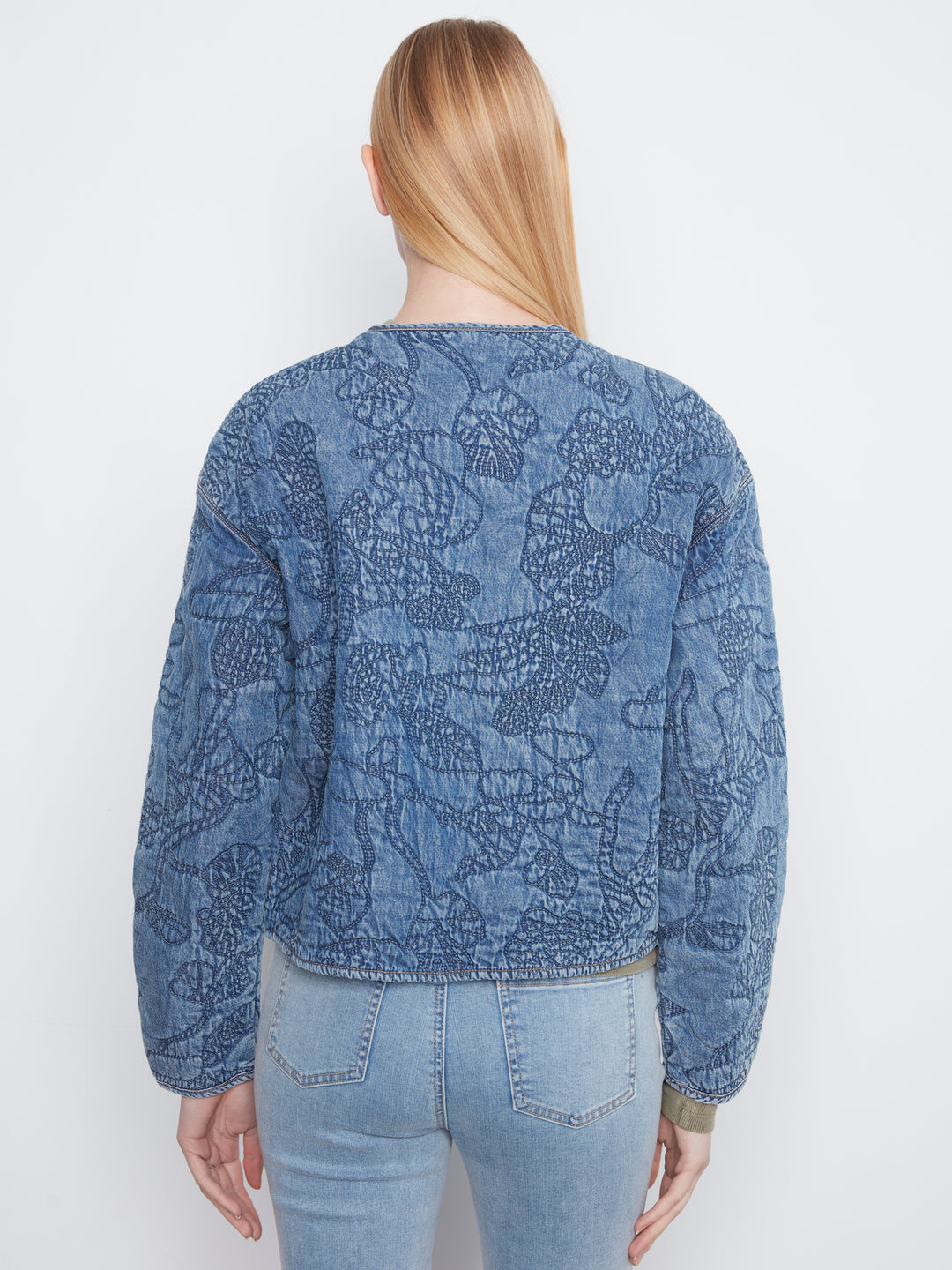 Quilted Denim Tencel Bomber Jacket