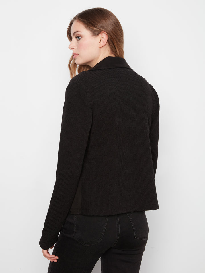 Suede Jacket With Knit Sleeve