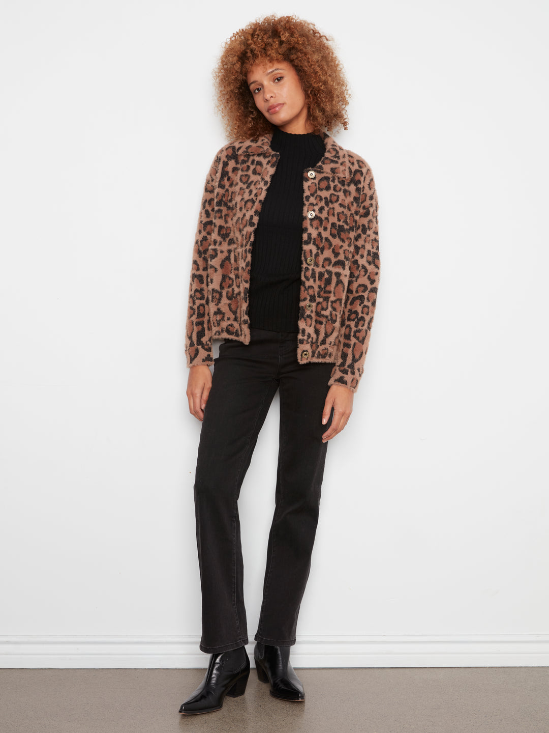Eyelash Yarn Jacquard Jacket