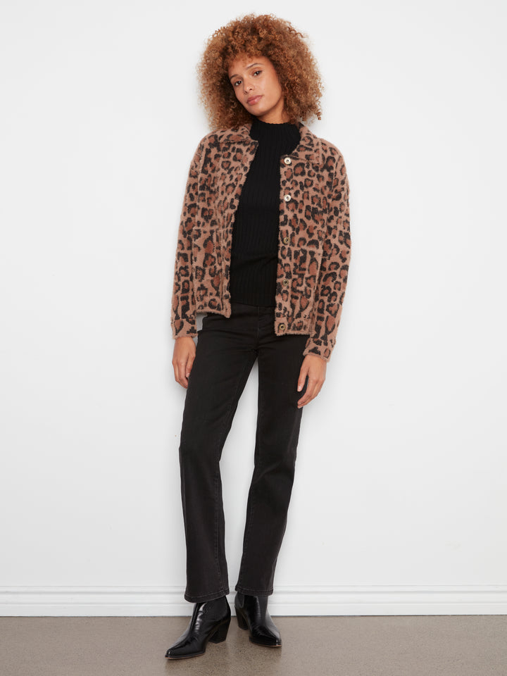 Eyelash Yarn Jacquard Jacket