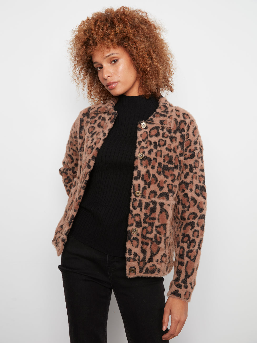 Eyelash Yarn Jacquard Jacket