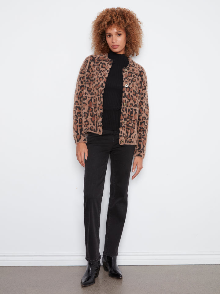 Eyelash Yarn Jacquard Jacket
