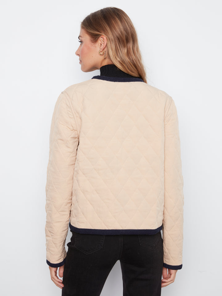 Embroidered Puffer With  Edge Binding