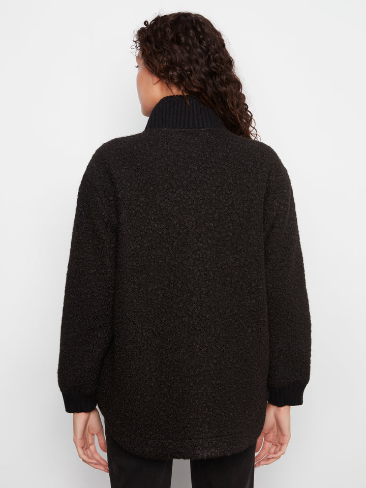 Fuzzy Jacket with Round Hem