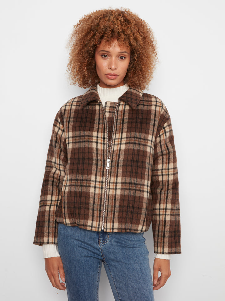 Bomber Jacket with Zipper at front