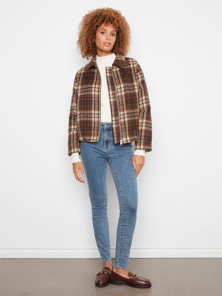 Bomber Jacket with Zipper at front