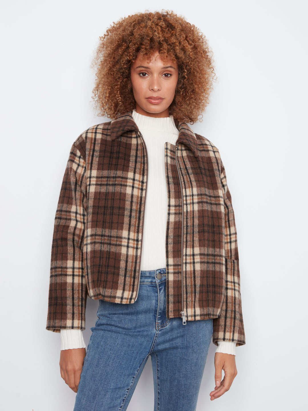 Bomber Jacket with Zipper at front