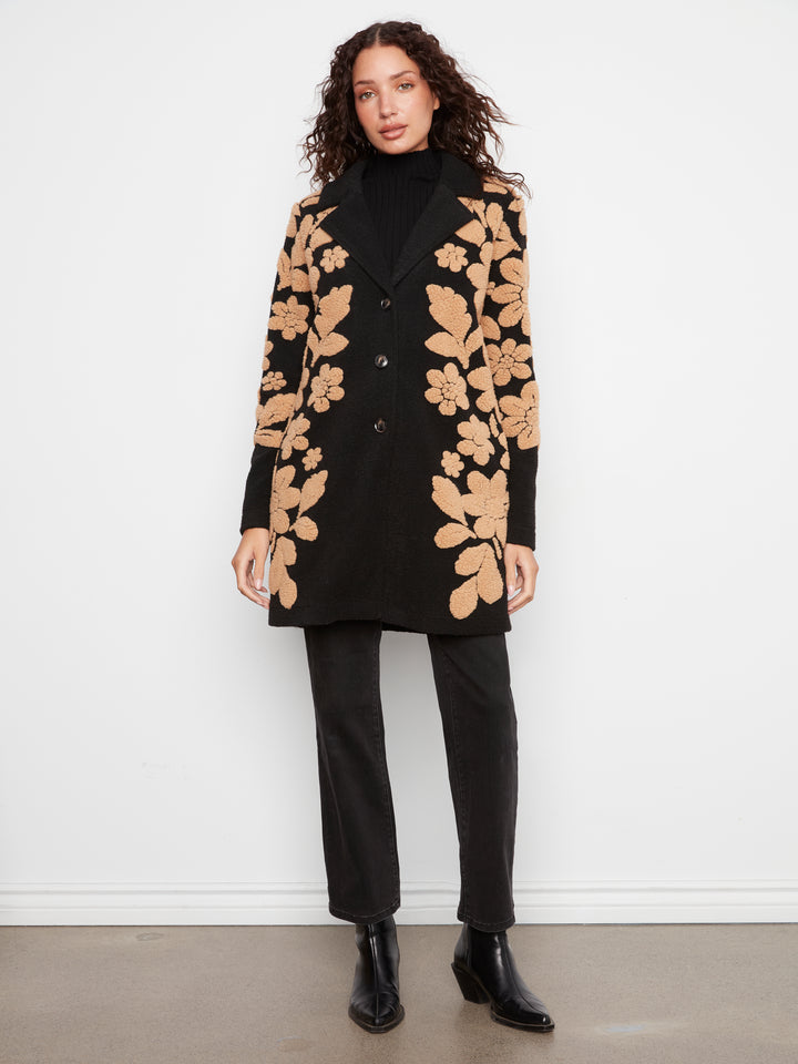 Coat with Open Collar - 3 Buttons