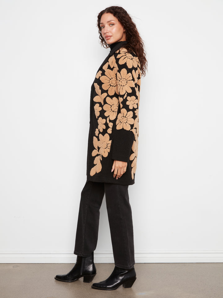 Coat with Open Collar - 3 Buttons