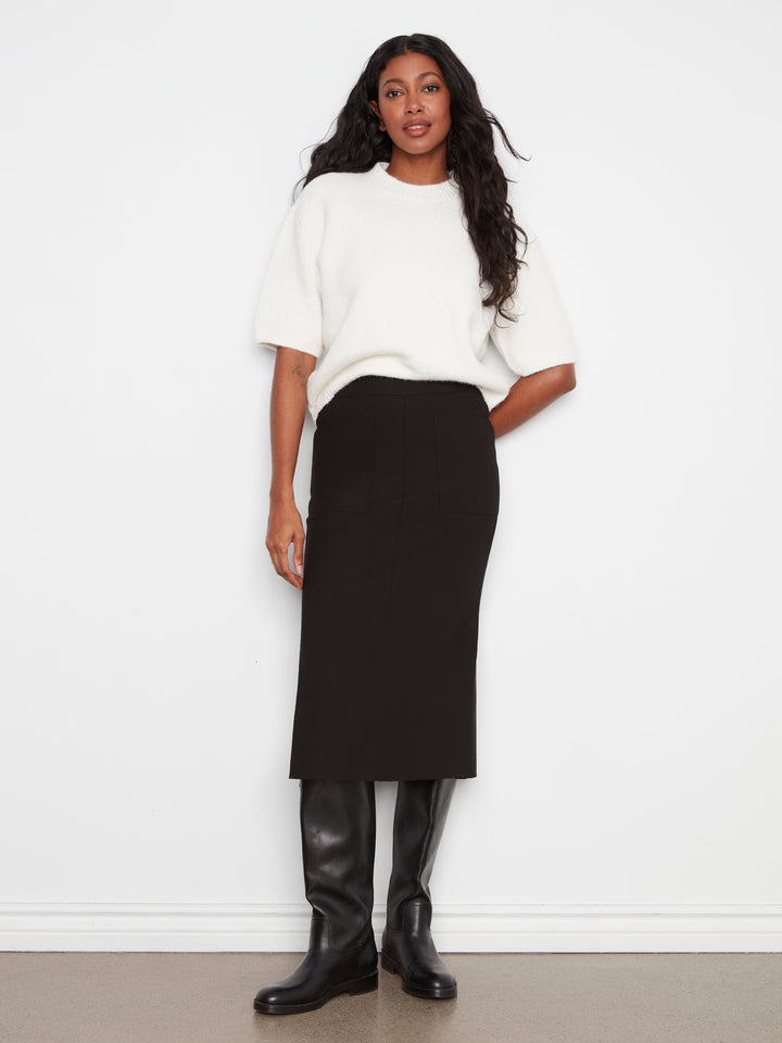Gusty Crepe Skirt With Front PAtch Pocket