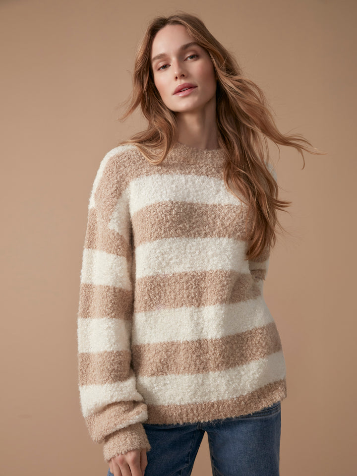 Striped Boucle Yarn Sweater